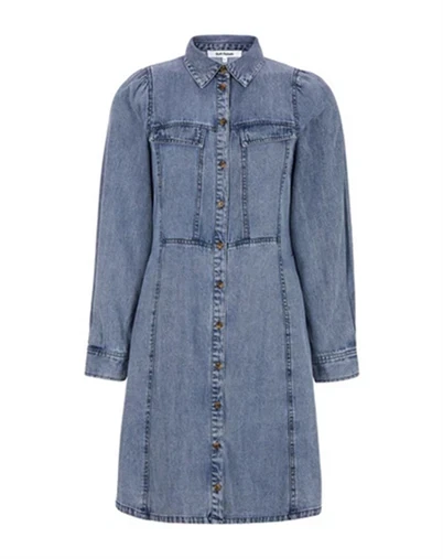 Soft Rebels - SRZora Kjole - Light Blue Denim 
